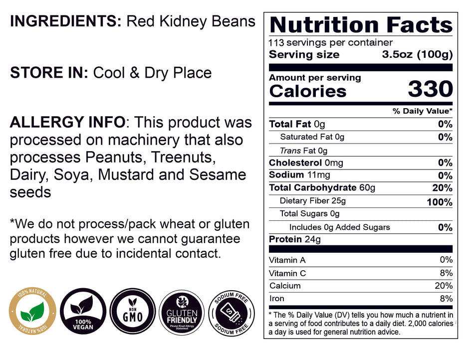 Rani Red Kidney Beans, Light 400oz (25lbs) 11.36kg Bulk Box ~ All Natural | Vegan | Gluten Friendly | NON-GMO | Raj Mah