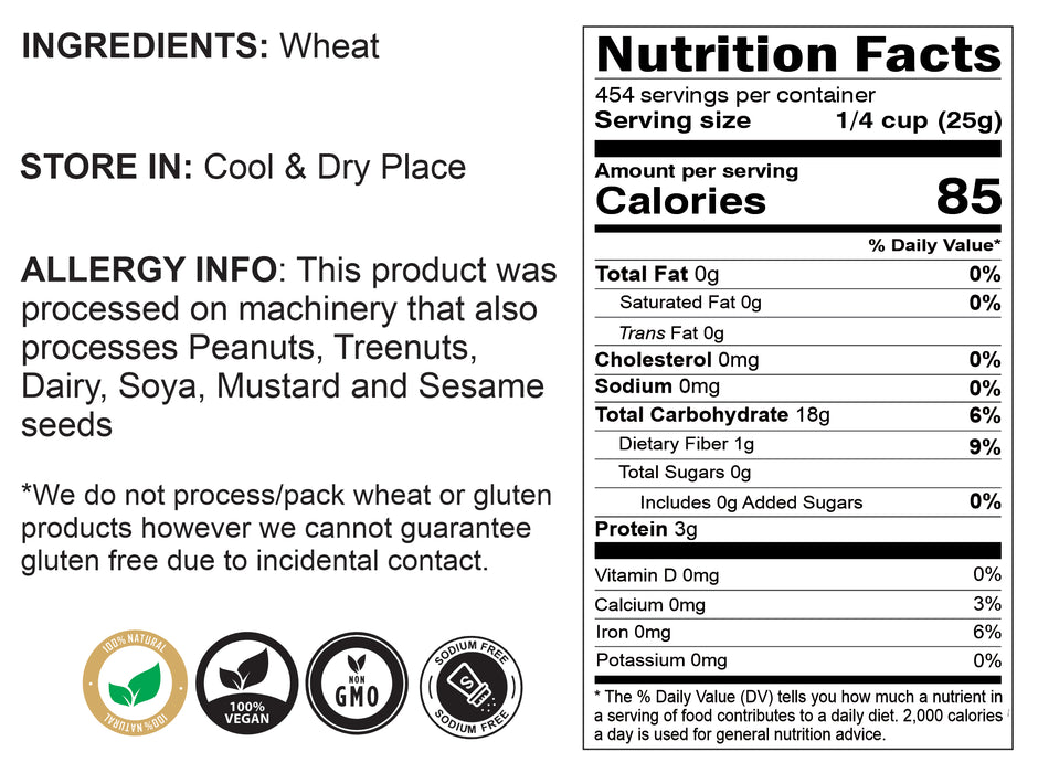 Rani Sooji Coarse (Farina, Suji, Rava, Rawa, Wheat Semolina) Flour 400oz (25lbs) 11.36kg Bulk Box ~ All Natural | Vegan | NON-GMO | Indian Origin