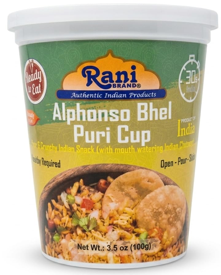 Alphonso Mango Bhel Puri Cup - 3.5oz (100g), Pack of 4 - Rani Brand Authentic Indian Products