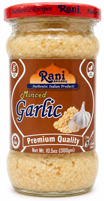 Minced Garlic Cooking Paste 10.5oz (300g) Glass Jar - Rani Brand Authentic Indian Products