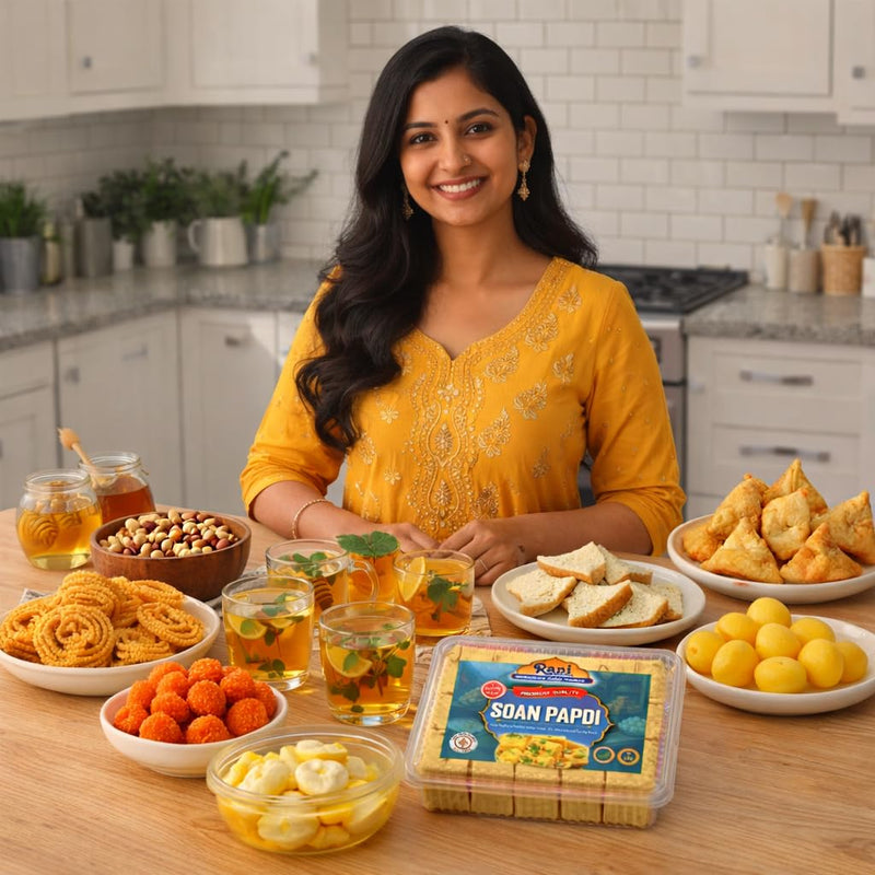 Rani Soan Papdi 17.5oz (500g) PET Jar, Pack of 6, Traditional Indian Sweets, Ready to eat ~ All Natural | Non-GMO | Kosher | Indian Origin