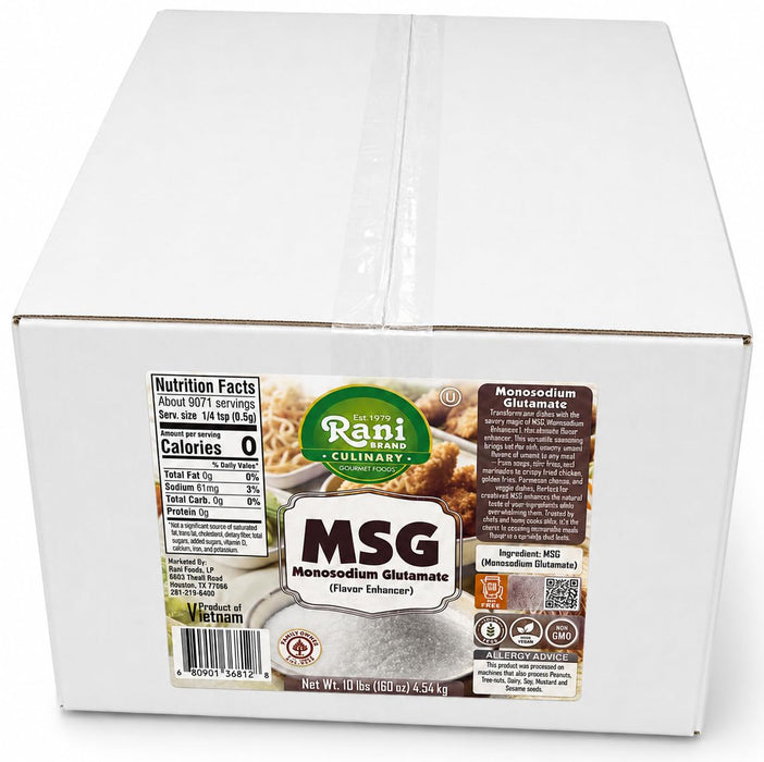 Rani MSG (Monosodium Glutamate) 160oz (10lbs) 4.54kg Bulk Box ~ Gluten Free | NON-GMO | Kosher | Vegan | Product of Vietnam