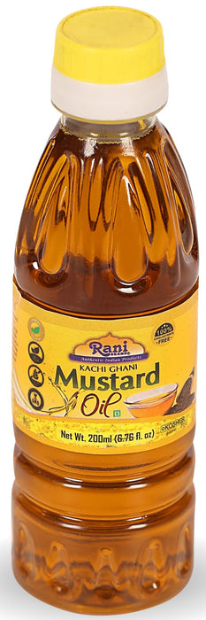 Rani Mustard Oil (Kachi Ghani) 6.76 Ounce (200ml) NON-GMO | Gluten Free | Kosher | Vegan | 100% Natural