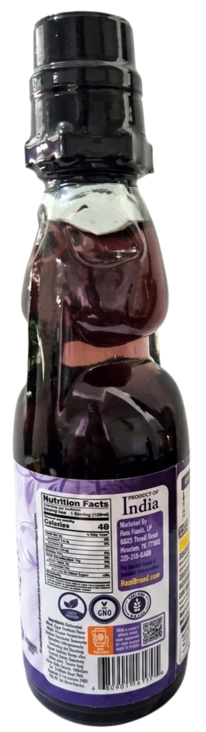 Rani Kala Khatta (Black Grapes) Goli Soda 6.7 fl oz (200 ml) Glass Bottle with Marble Seal, Pack of 6 ~ Vegan | Gluten Free | Non-GMO | Indian Origin