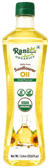 Rani Organic Sunflower Oil 33.8 Ounce (1 Liter) Cold Pressed ~ 100% Natural | NON-GMO | Kosher | Vegan | Gluten Free | Indian Origin | USDA Certified Organic