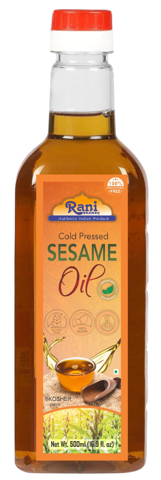Rani Sesame Oil 16.9 Ounce (500ml) Cold Pressed | 100% Natural | NON-GMO | Kosher |  Vegan | Gluten Free
