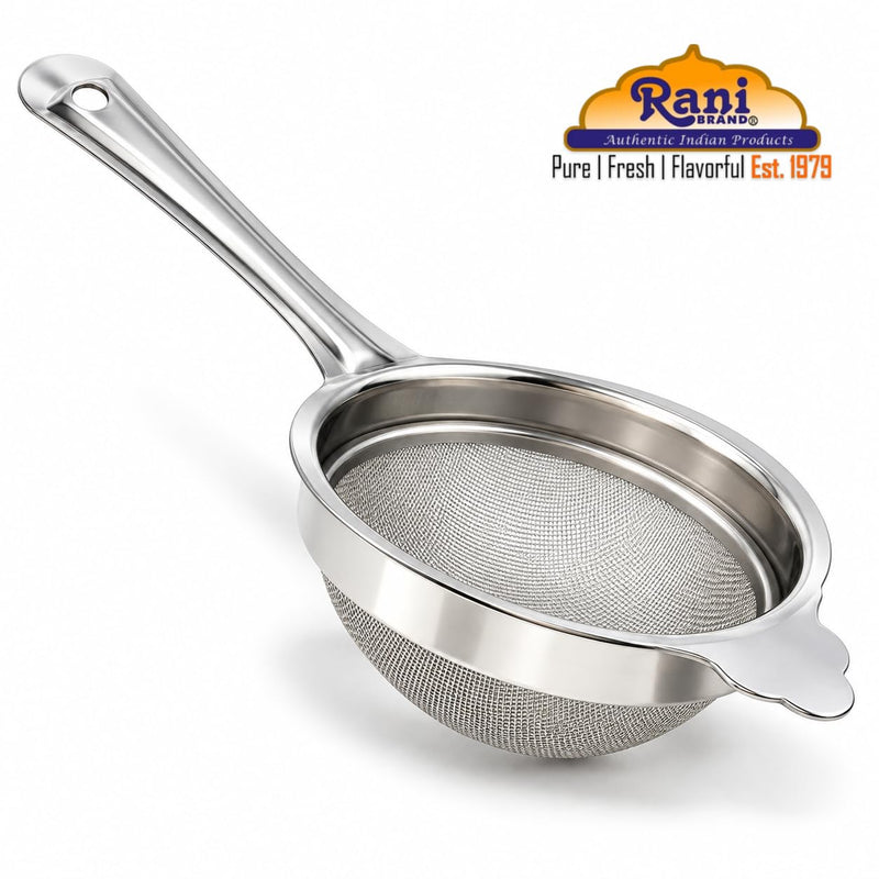 Stainless Steel Strainer Rinse Drain Sift Sieve Kitchenware Perfect for Tea, Lentile Soup and Juice ~ 3", By Rani Brand