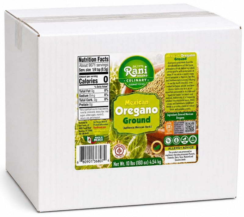 Rani Mexican Oregano Ground (Authentic Mexican Herb) 160oz (10lbs) 4.54kg Bulk Box ~ Gluten Free | NON-GMO | Kosher | Vegan | Sodium Free | Product of Mexico