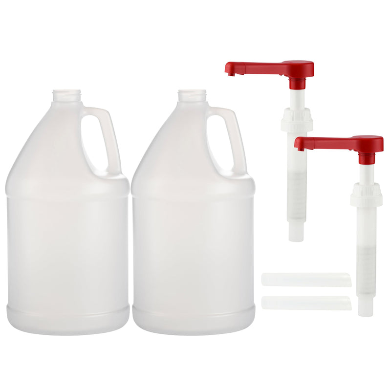 Rani Containers | 1 Gallon HDPE Plastic Jug with Reshipper Box & Pump Dispenser | Home & Commercial Use, Containers for Water, Sauces, Food, Soaps, Detergents, Liquids | Made in USA - Pack of 2