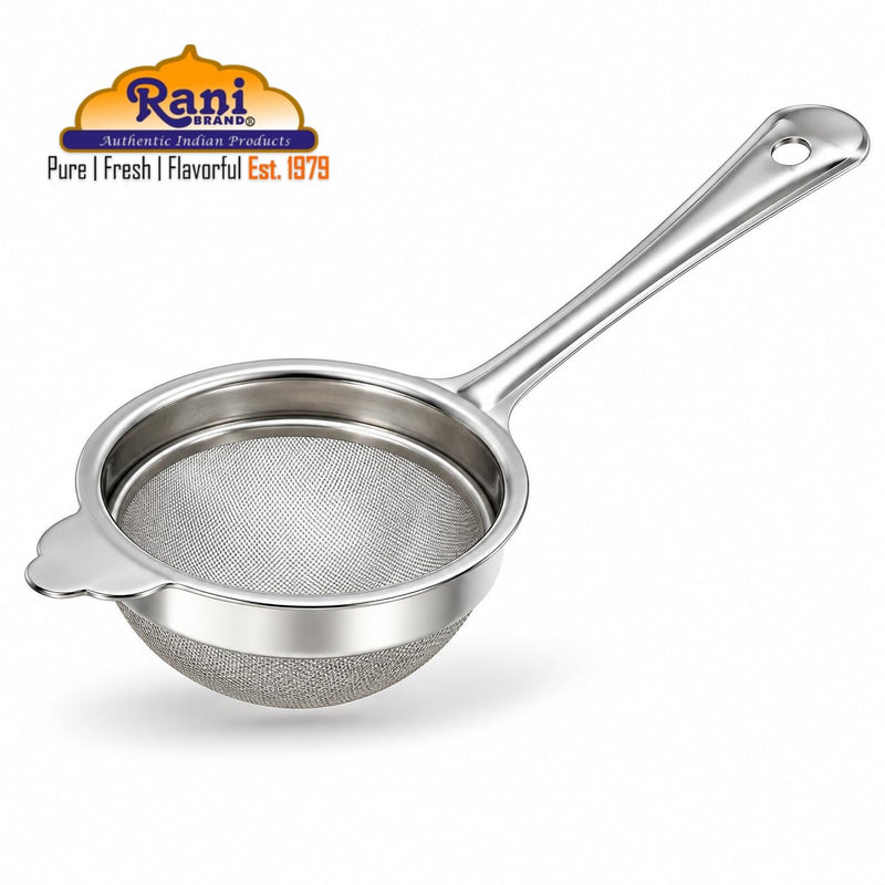 Stainless Steel Strainer Rinse Drain Sift Sieve Kitchenware Perfect for Tea, Lentile Soup and Juice ~ 3", By Rani Brand
