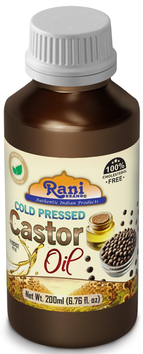 Rani Castor Oil 6.76 Ounce (200ml) Cold Pressed | 100% Natural | NON-GMO | Kosher | Vegan | Gluten Free | Indian Origin