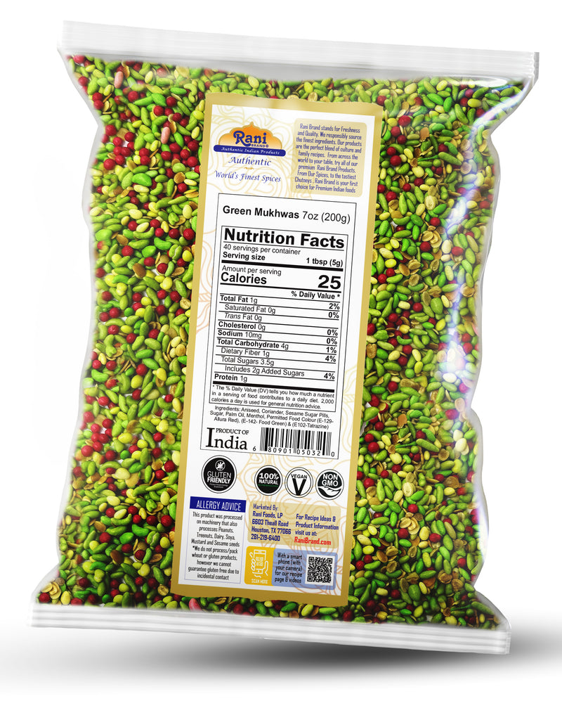 Rani Green Mukhwas (Special Digestive Treat) 7oz (200g) ~ Indian Candy Mouth Freshener | Vegan | Kosher