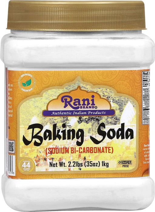Rani Baking Soda (SODIUM BI-CARBONATE) 35oz (2.2lbs) 1kg PET Jar ~ Used for cooking, NON-GMO | Kosher | Indian Origin | Gluten Friendly