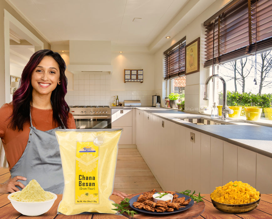 Rani Chana Besan - Chickpeas Flour, Gram, 64oz (4lbs) 1.81kg ~ All Natural | Vegan | Gluten Friendly | Kosher | NON-GMO