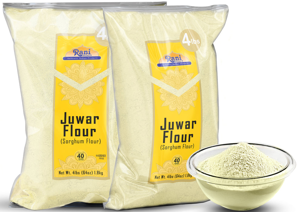 Rani Juwar (Sorghum) Flour, 64oz (4lbs) 1.81kg Bulk ~ All Natural, Salt-Free | Vegan | No Colors | Gluten Friendly | NON-GMO | Kosher | Indian Origin