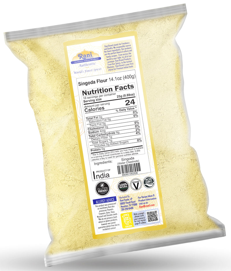 Rani Singoda Flour (Chetsnut Flour) 14oz (400g) ~ All Natural | Vegan | Gluten Friendly | NON-GMO | Kosher | Indian Origin
