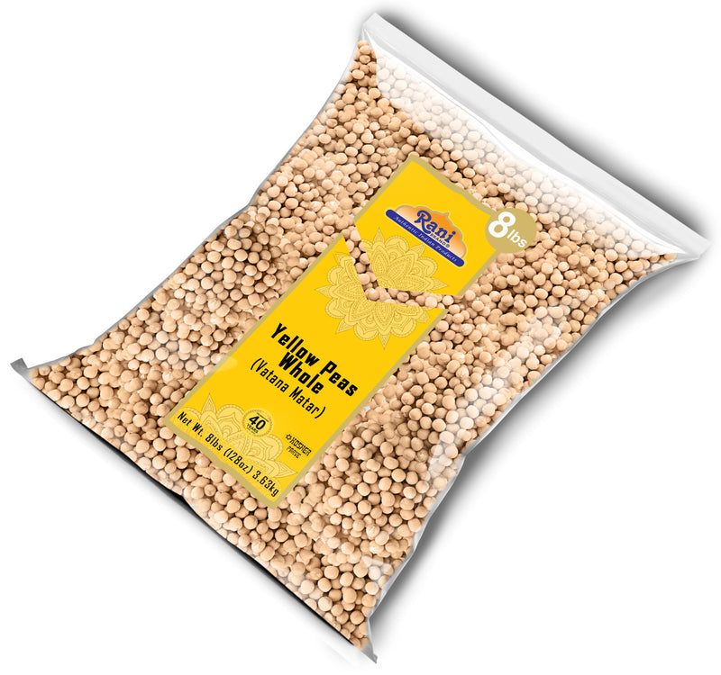 Rani Yellow Peas Whole, Dried (Vatana, Matar) 128oz (8lbs) 3.63kg Bulk ~ All Natural | Vegan | Kosher | Gluten Friendly | Product of USA
