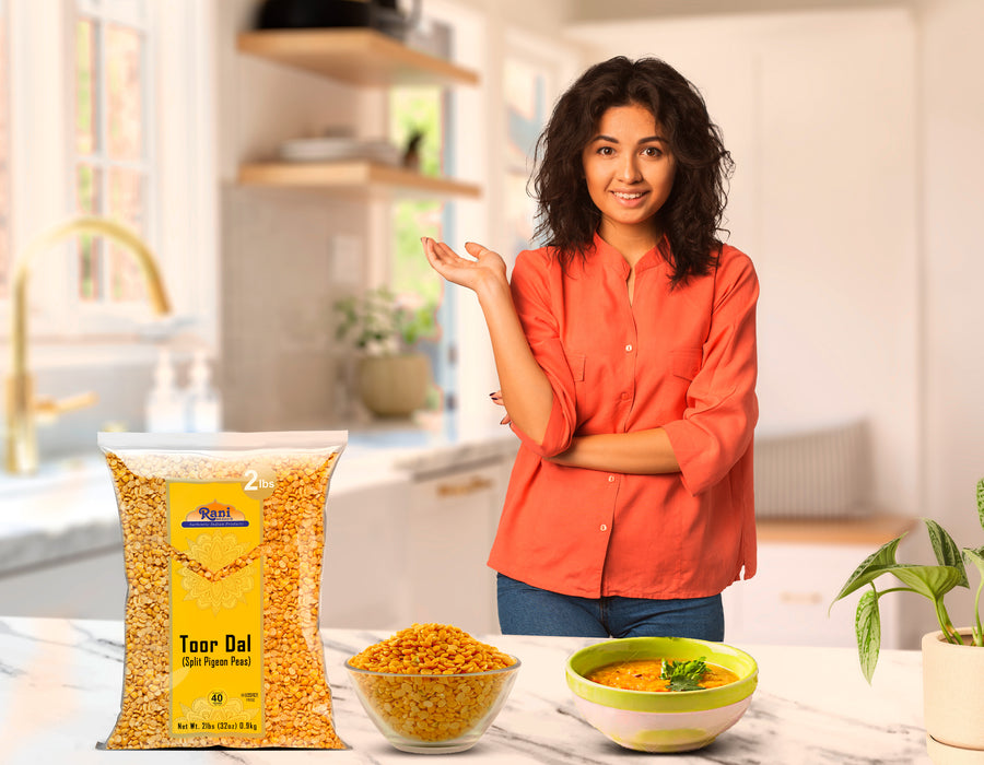 Rani Toor Dal (Split Pigeon Peas) 32oz (2lbs) 908g ~ All Natural | Gluten Friendly | NON-GMO | Kosher | Vegan | Indian Origin