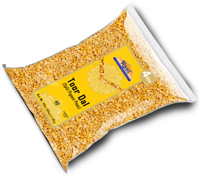 Rani Toor Dal (Split Pigeon Peas) 64oz (4lbs) 1.81kg ~ All Natural | Gluten Friendly | NON-GMO | Kosher | Vegan | Indian Origin