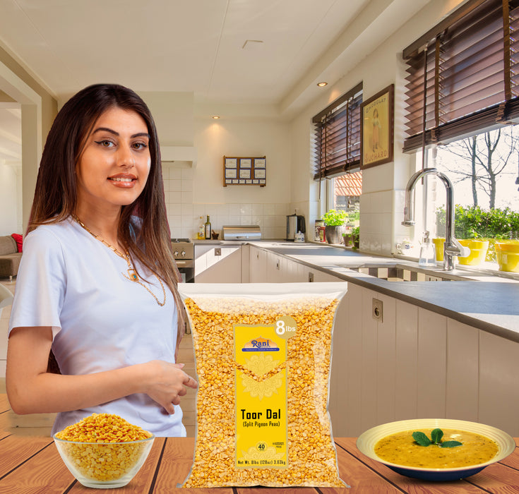 Rani Toor Dal (Split Pigeon Peas) 128oz (8lbs) 3.63kg Bulk ~ All Natural | Gluten Friendly | NON-GMO | Kosher | Vegan | Indian Origin