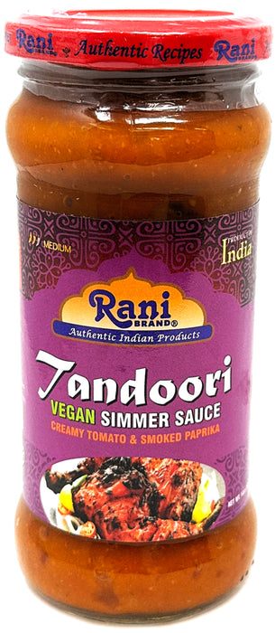 Rani Tandoori Curry Vegan Simmer Sauce (Creamy Tomato & Smoked Paprika) 14oz (400g) Glass Jar ~ Easy to Use | Vegan | No Colors | All Natural | NON-GMO | Gluten Free | Indian Origin