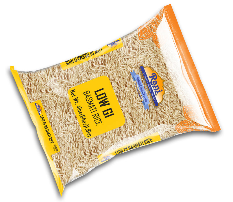 Rani White Basmati Rice Low GI (Glycemic Index) Extra Long Aged, Ideal for Diabetics, 4lbs (64oz) 1.81kg Cloth Bag ~ All Natural | Gluten Free | Vegan | Indian Origin | Export Quality