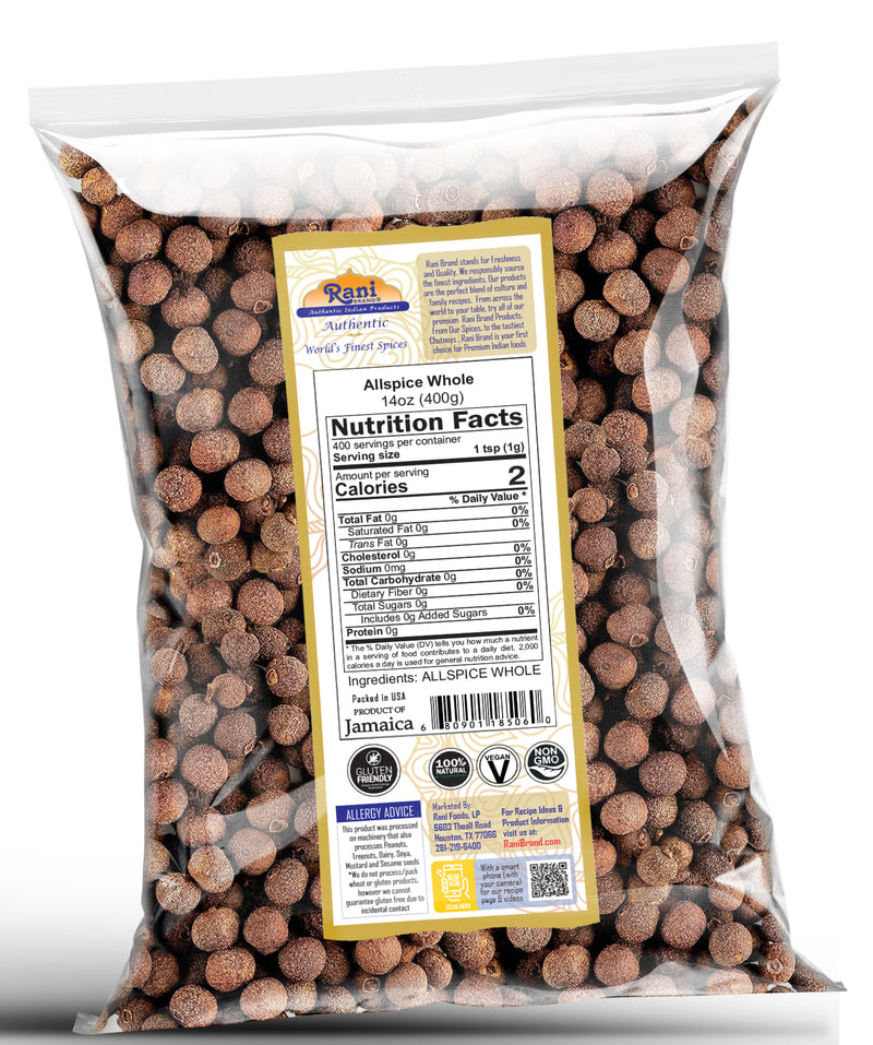 Rani Allspice (Kabab Chini) Whole Spice 14oz (400g) ~ All Natural | Vegan | Gluten Friendly | NON-GMO | Kosher | Product of Jamaica