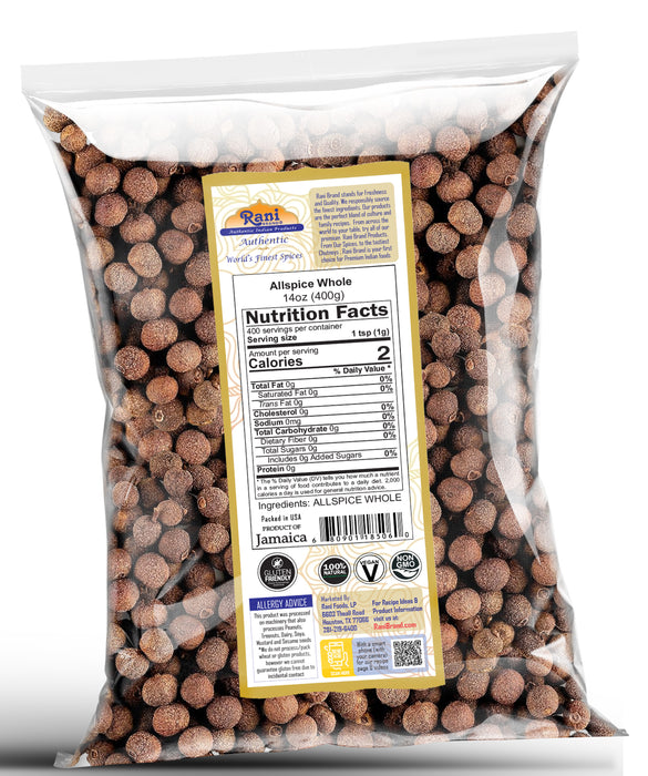 Rani Allspice (Kabab Chini) Whole Spice 14oz (400g) ~ All Natural | Vegan | Gluten Friendly | NON-GMO | Kosher | Indian Origin