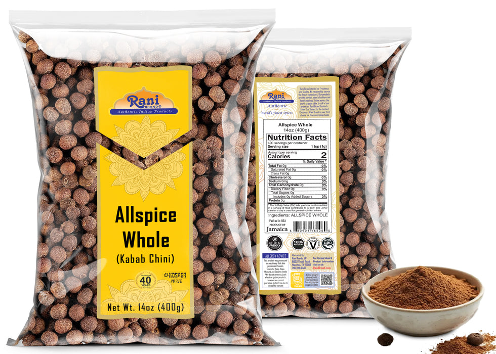 Rani Allspice (Kabab Chini) Whole Spice 14oz (400g) ~ All Natural | Vegan | Gluten Friendly | NON-GMO | Kosher | Indian Origin