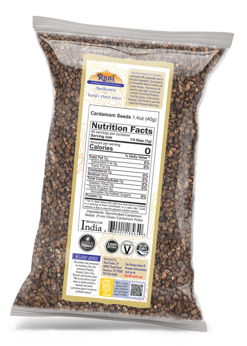 Rani Cardamom (Elachi) Decorticated Seeds Indian Spice 1.4oz (40g) ~ All Natural | Vegan | Gluten Friendly | NON-GMO | Kosher