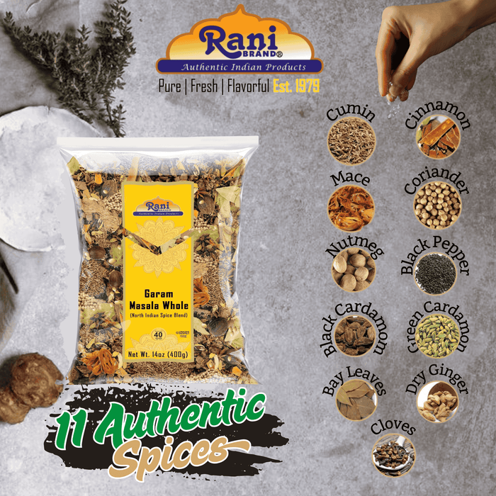 Rani Garam Masala Indian 11-Whole Spices Blend 14oz (400g) ~ All Natural | Vegan | Gluten Friendly | Salt Free | NON-GMO | Kosher | Indian Origin