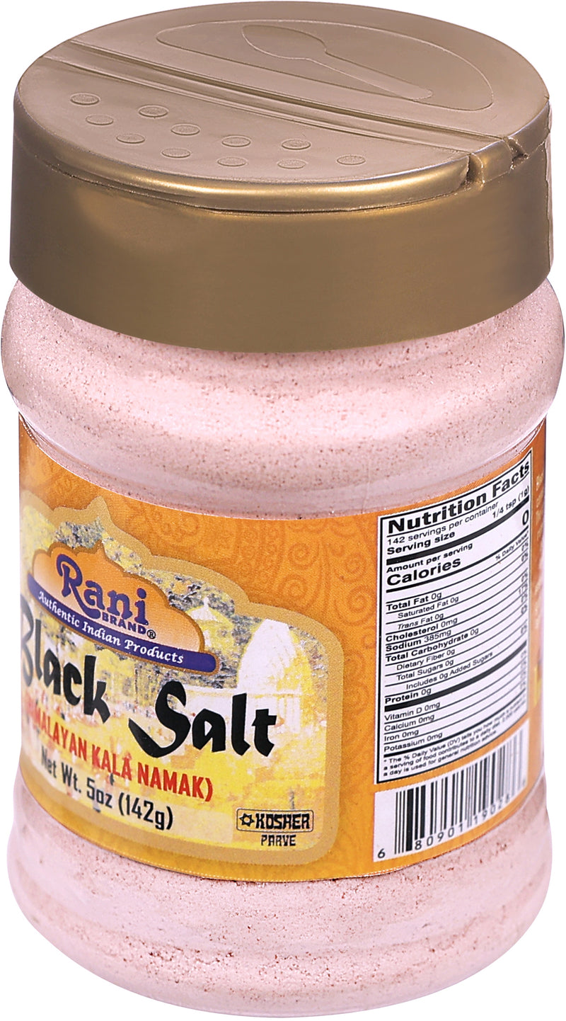 Rani Black Salt Powder (Kala Namak) Mineral 5oz (142g) PET Jar ~ Unrefined, Pure and Natural | Vegan | Gluten Friendly | NON-GMO | Kosher | Indian Origin | Perfect for Tofu Scramble