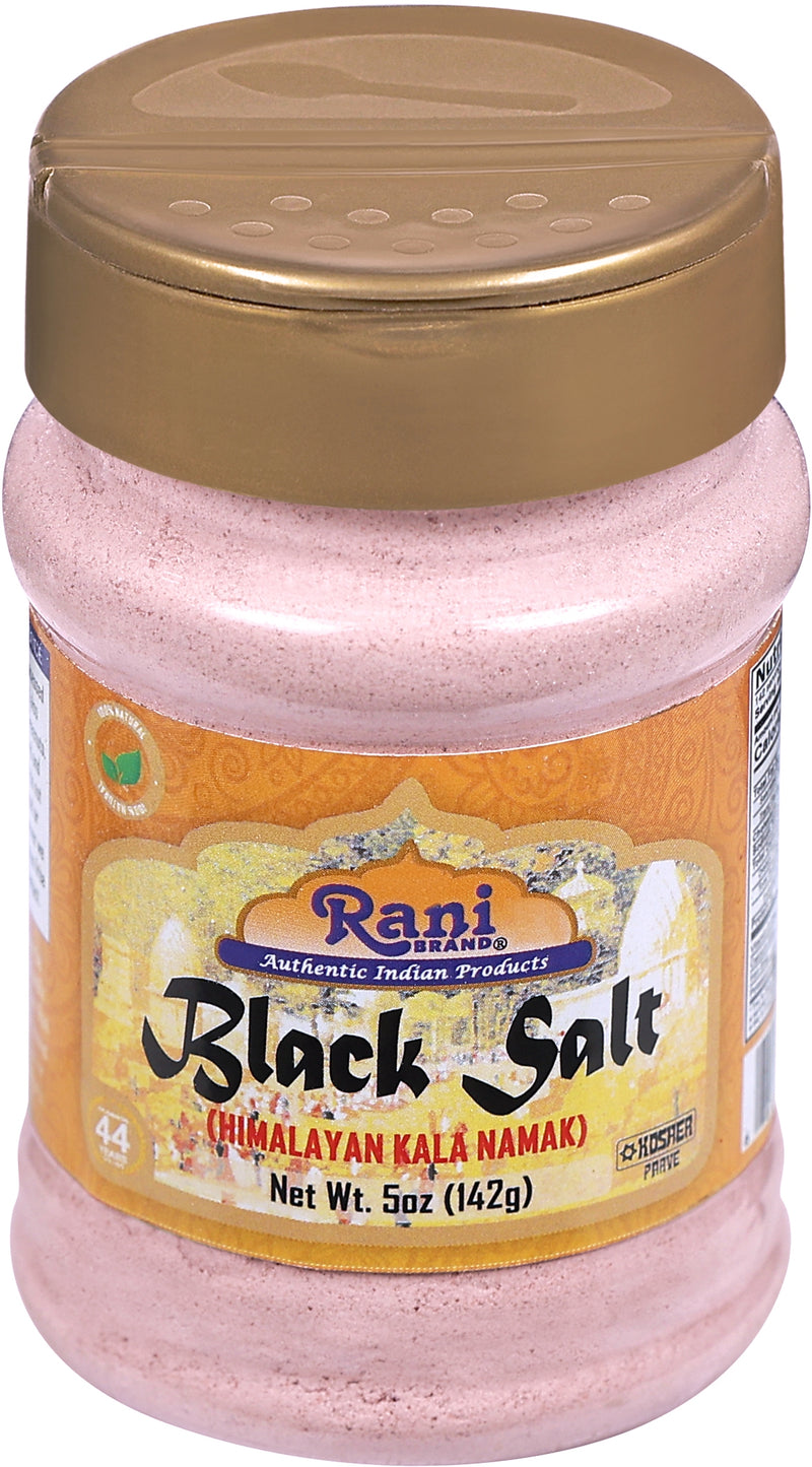Rani Black Salt Powder (Kala Namak) Mineral 5oz (142g) PET Jar ~ Unrefined, Pure and Natural | Vegan | Gluten Friendly | NON-GMO | Kosher | Indian Origin | Perfect for Tofu Scramble