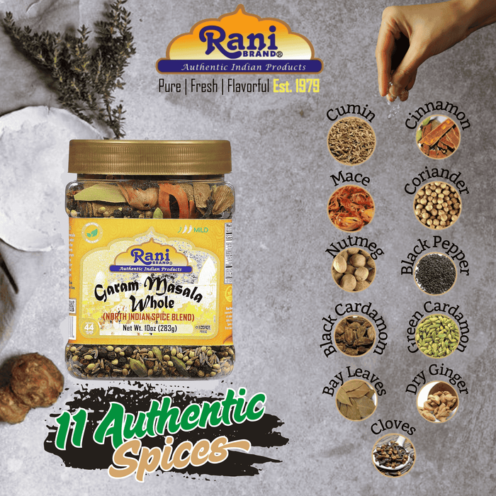 Rani Garam Masala Indian 11 Whole Spices Blend 10oz (283g) PET Jar ~ All Natural, Salt-Free | Vegan | No Colors | Gluten Friendly | NON-GMO | Kosher | Indian Origin