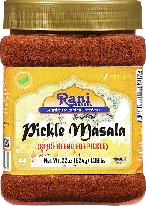 Rani Pickle (Achar) Masala Indian Spice Blend 22oz (1.375lbs) 624g PET Jar ~ Vegan | Gluten Friendly | NON-GMO | No colors | Kosher | Indian Origin