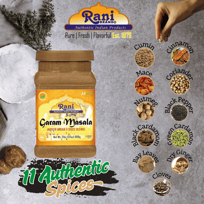 Rani Garam Masala Indian 11-Spice Blend 32oz (2lbs) 908g PET Jar ~ All Natural, Salt-Free | Vegan | No Colors | Gluten Friendly | NON-GMO | Kosher | Indian Origin