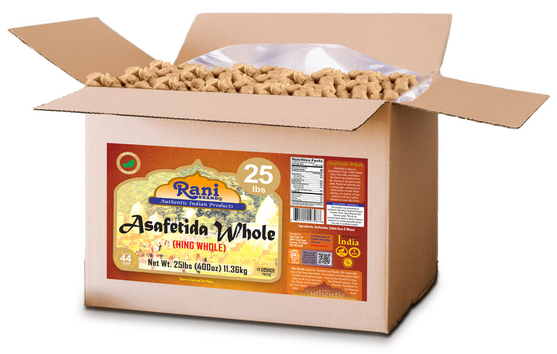 Rani Asafetida (Hing) Whole 400oz (25lbs) 11.36kg Bulk Box ~ All Natural | Salt Free | Vegan | NON-GMO | Kosher | Asafoetida Indian Spice | Best for Onion Garlic Substitute