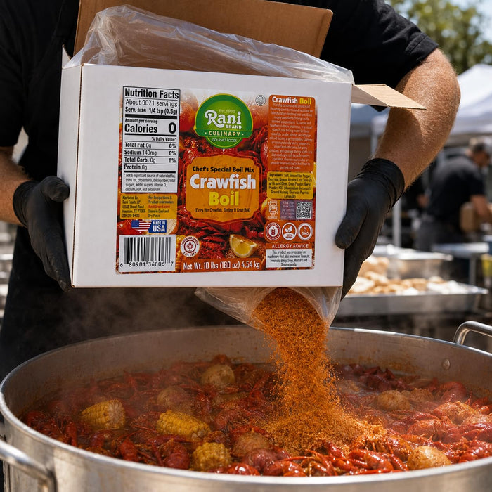 Rani Crawfish Boil (Extra Hot Crawfish, Shrimp & Crab Boil) 160oz (10lbs) 4.54kg Bulk Box ~ Gluten Free | NON-GMO | Kosher | Vegan | Product of USA
