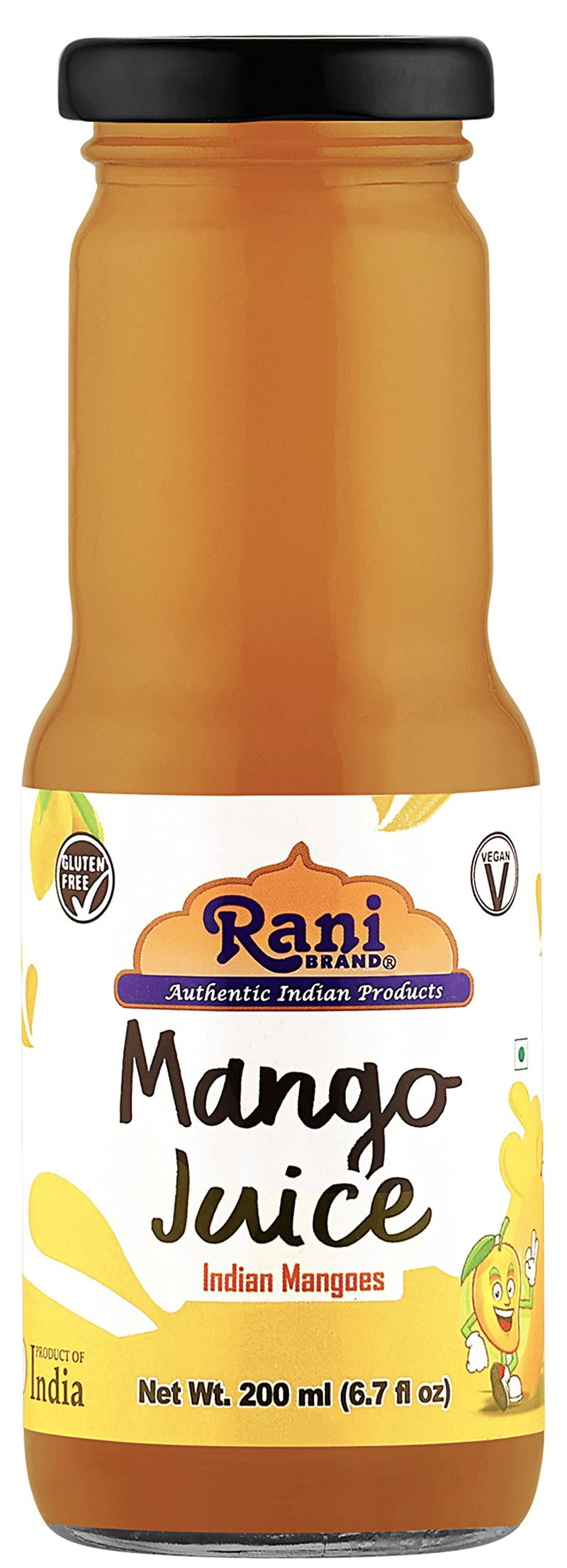 Rani Mango Juice 6.7 fl oz (200 ml) Glass Bottle, Pack of 2 ~ Indian Fruit Beverage | Vegan | Gluten Free | NON-GMO | Indian Origin