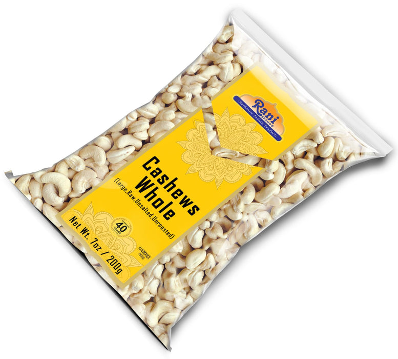Rani Raw Cashews Whole (uncooked, unsalted) 7oz (200g) ~ All Natural, No Preservatives | Vegan | NON-GMO | Kosher | Gluten Friendly