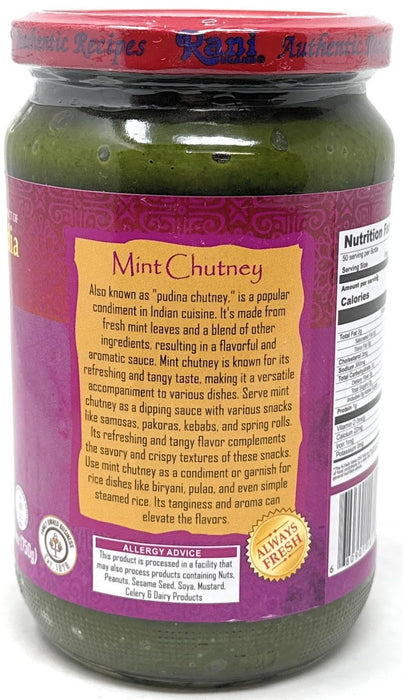 Rani Mint Chutney (Podina) 26.4oz (750g) Bulk Glass Jar, Ready to Eat ~ Vegan | Gluten Free | NON-GMO | Kosher | No Colors | Indian Origin