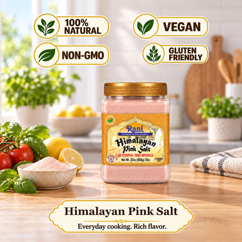 Rani Himalayan Pink Salt Powder (84 Essential Trace Minerals) 32oz (2lbs) 908g PET Jar ~ Natural | Vegan | Gluten Friendly | NON-GMO