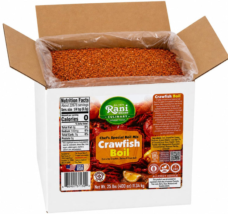 Rani Crawfish Boil (Extra Hot Crawfish, Shrimp & Crab Boil) 400oz (25lbs) 11.34kg Bulk Box ~ Gluten Free | NON-GMO | Kosher | Vegan | Product of USA