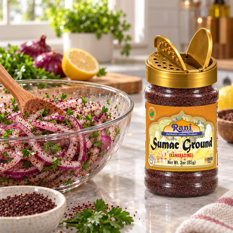 Rani Sumac (Sumak) Spice Ground Powder 3oz (85g) PET Jar ~ All Natural, Salt-Free | Vegan | No Colors | Gluten Friendly | NON-GMO
