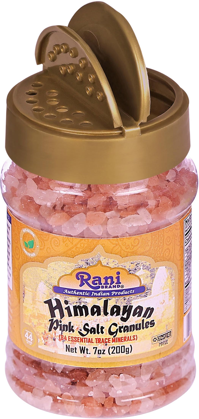 Rani Himalayan Pink Salt Granules (84 Essential Trace Minerals) 7oz (200g) PET Jar ~ All Natural | Vegan | Gluten Friendly | NON-GMO | Kosher | Indian Origin
