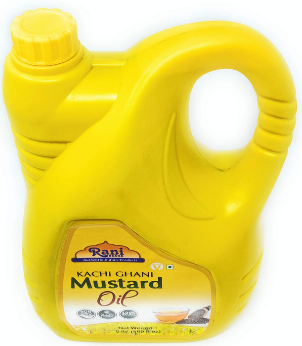 Rani Mustard Oil (Kachi Ghani) 169 Ounce (5 Liter) NON-GMO | Gluten Free | Kosher | Vegan | 100% Natural