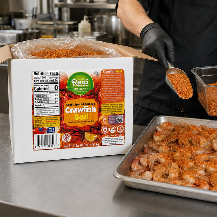 Rani Crawfish Boil (Extra Hot Crawfish, Shrimp & Crab Boil) 160oz (10lbs) 4.54kg Bulk Box ~ Gluten Free | NON-GMO | Kosher | Vegan | Product of USA