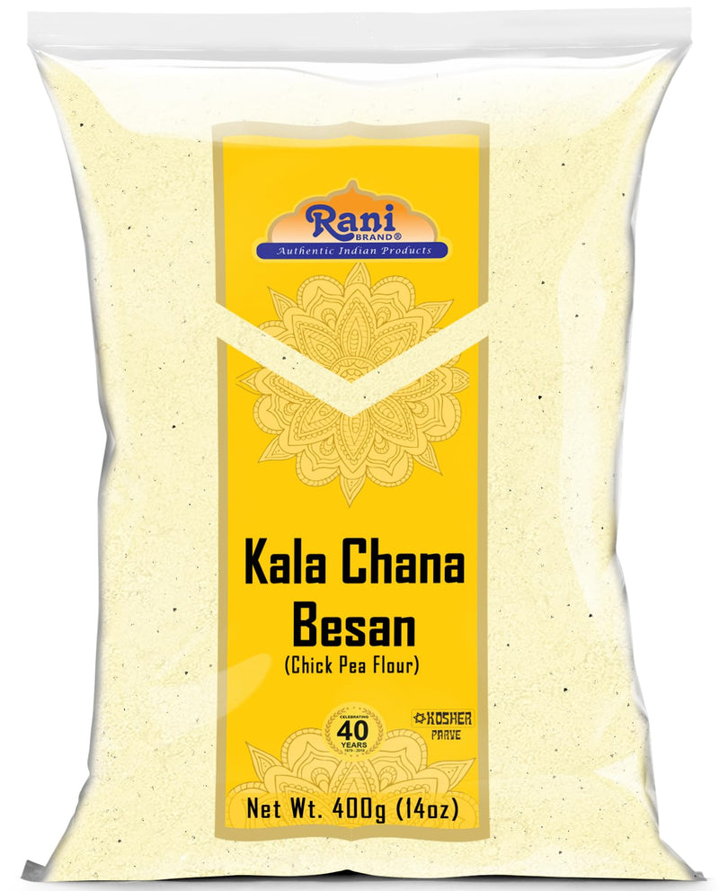 Rani Kala Chana Besan (Chick Peas Flour) 14oz (400g) ~ All Natural | Vegan | Gluten Friendly | NON-GMO | Kosher | Indian Origin