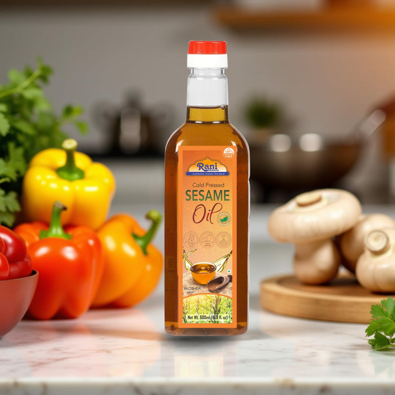 Rani Sesame Oil 16.9 Ounce (500ml) Cold Pressed | 100% Natural | NON-GMO | Kosher |  Vegan | Gluten Free