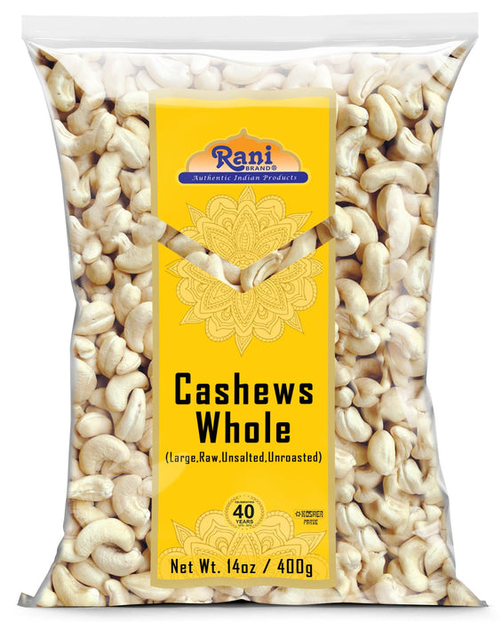 Rani Raw Cashews Whole (uncooked, unsalted) 14oz (400g) ~ All Natural, No Preservatives | Vegan | NON-GMO | Kosher | Gluten Friendly